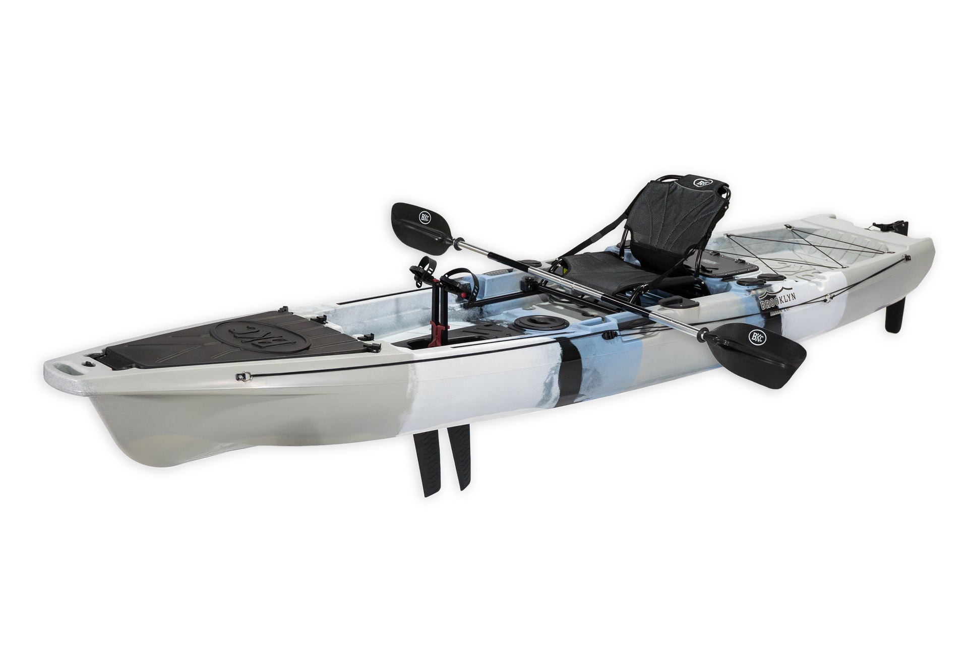 12.5 Pro Single Pedal Kayak, gray camo - Brooklyn Kayak Company