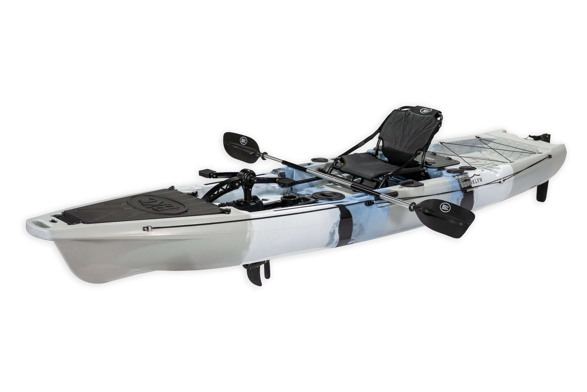 Brooklyn 12.5 Pro Single Pedal Kayak (PK13), gray camo - Brooklyn Kayak Company