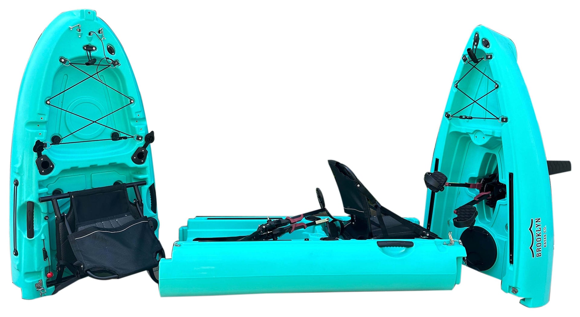 Brooklyn 13.0 3pc Tandem Modular Pedal Kayak (MPT13), teal - Brooklyn Kayak Company