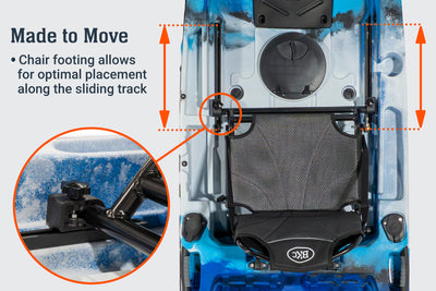 BKC Upright Kayak Seat for 10.5 Pro Single Pedal or Motorized, 12.0 Pro Single Pedal or Motorized, 12.5 Pro Single Pedal or Motorized, 14.0 Pro Tandem Pedal or Motorized - Brooklyn Kayak Company