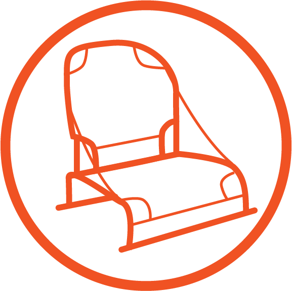 Upright aluminum-frame kayak seat