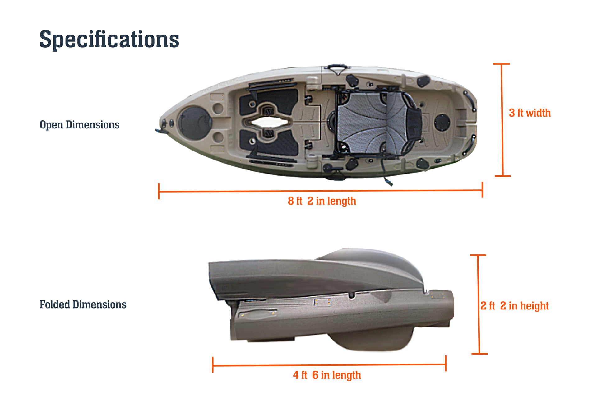 Brooklyn 8.0 Single Foldable Pedal Kayak (FPK8)