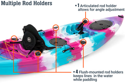 Brooklyn 11.0 single kayak, rod holders - Brooklyn Kayak Company