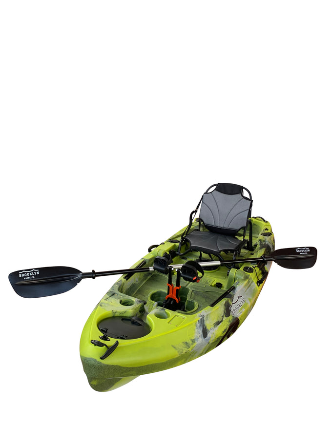 Brooklyn 8.0 Single Foldable Pedal Kayak, lime camo - Brooklyn Kayak Company