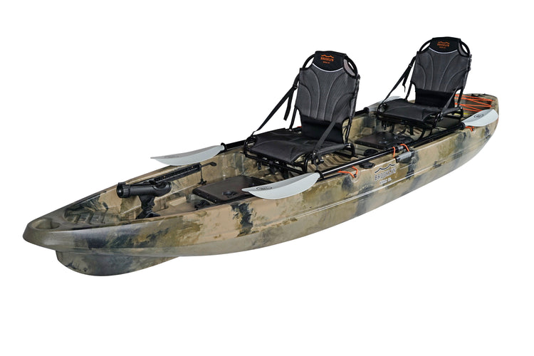 Tandem double fishing angler kayak, 2 or 3 person