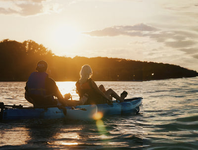 couple on tandem pedal modular kayak - Brooklyn Kayak Company
