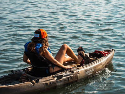 woman on MPK9 Single 2-piece Modular Pedal Kayak - Brooklyn Kayak Company