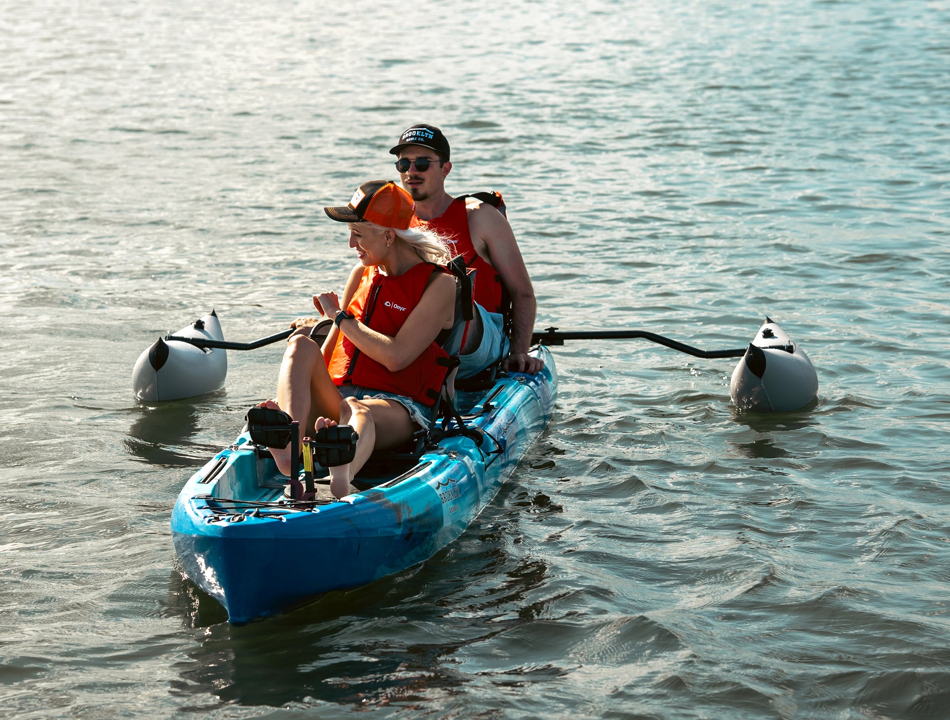 MPT13 Tandem 3-piece Modular Pedal Kayak with outriggers - Brooklyn Kayak Company
