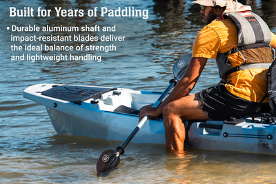 BKC KP224 86" Kayak Paddles 2 Piece Heavy Duty Light Weight Paddle with Anti-Slip Grips - Brooklyn Kayak 