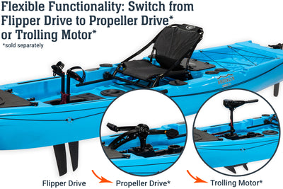 12.5 Pro Single Flipper Pedal Kayak, trolling motor - Brooklyn Kayak Company