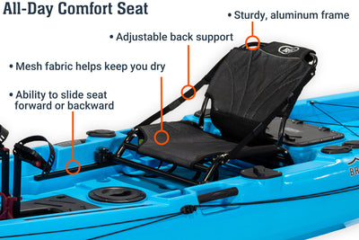 12.5 Pro Single Flipper Pedal Kayak, comfort seat - Brooklyn Kayak Company