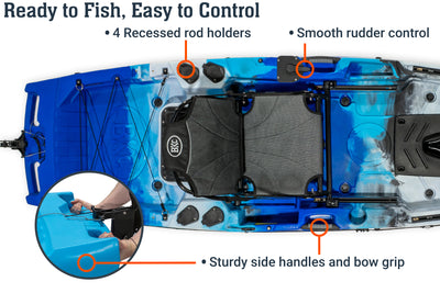10.5 Pro Single Flipper Pedal Kayak, fishing - Brooklyn Kayak Company