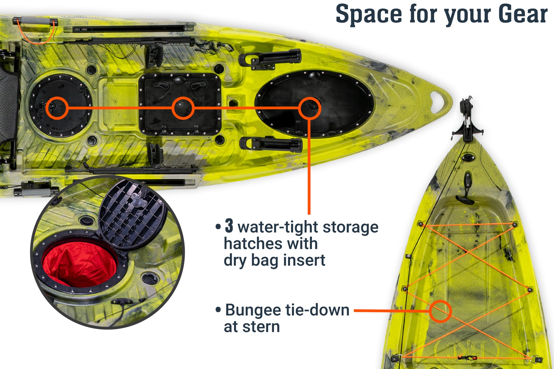 11.5 pro single kayak, storage space - Brooklyn Kayak Company