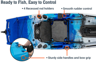 10.5 Pro Single Fishing Kayak with motor - Brooklyn Kayak Company
