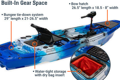 10.5 Pro Single Kayak with motor, storage - Brooklyn Kayak Company