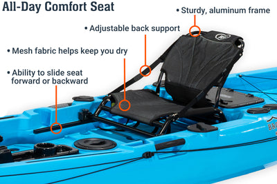 12.5 Pro Single Kayak with motor, comfort seat - Brooklyn Kayak Company