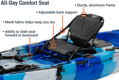10.5 Pro Single Pedal Kayak, seat - Brooklyn Kayak Company
