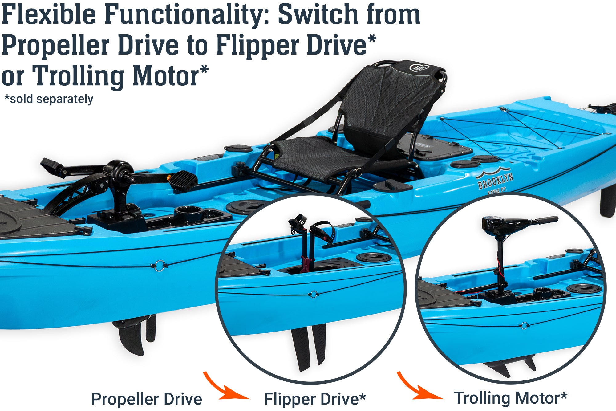 Brooklyn 12.5 Pro Single (Propeller) Pedal Kayak (PK13)