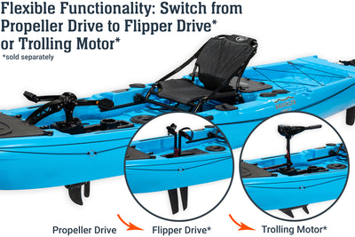 12.5 Pro Single Propeller Pedal Kayak, trolling motor - Brooklyn Kayak Company