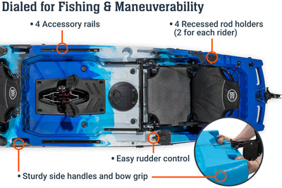 14.0 Pro Tandem Flipper Pedal Kayak, fishing - Brooklyn Kayak Company
