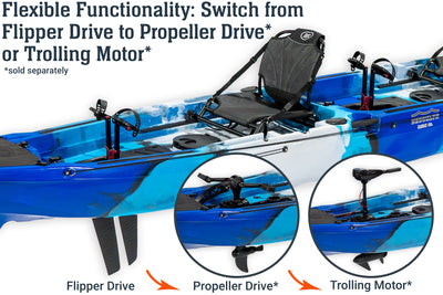 14.0 Pro Tandem Flipper Pedal Kayak, propeller, trolling motor - Brooklyn Kayak Company