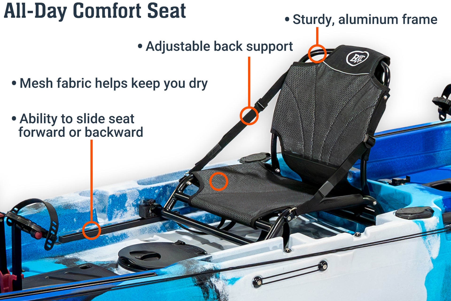 14.0 Pro Tandem Flipper Pedal Kayak, comfort seat - Brooklyn Kayak Company