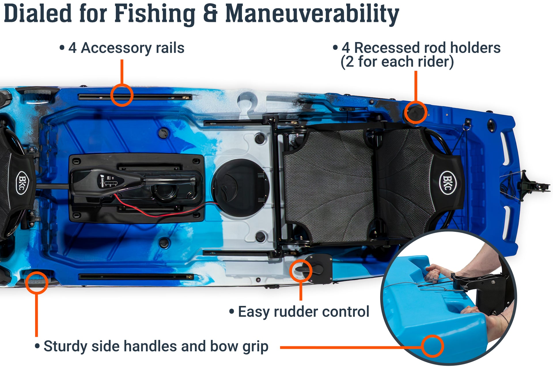 14.0 Pro Tandem Kayak with motor, fishing - Brooklyn Kayak Company