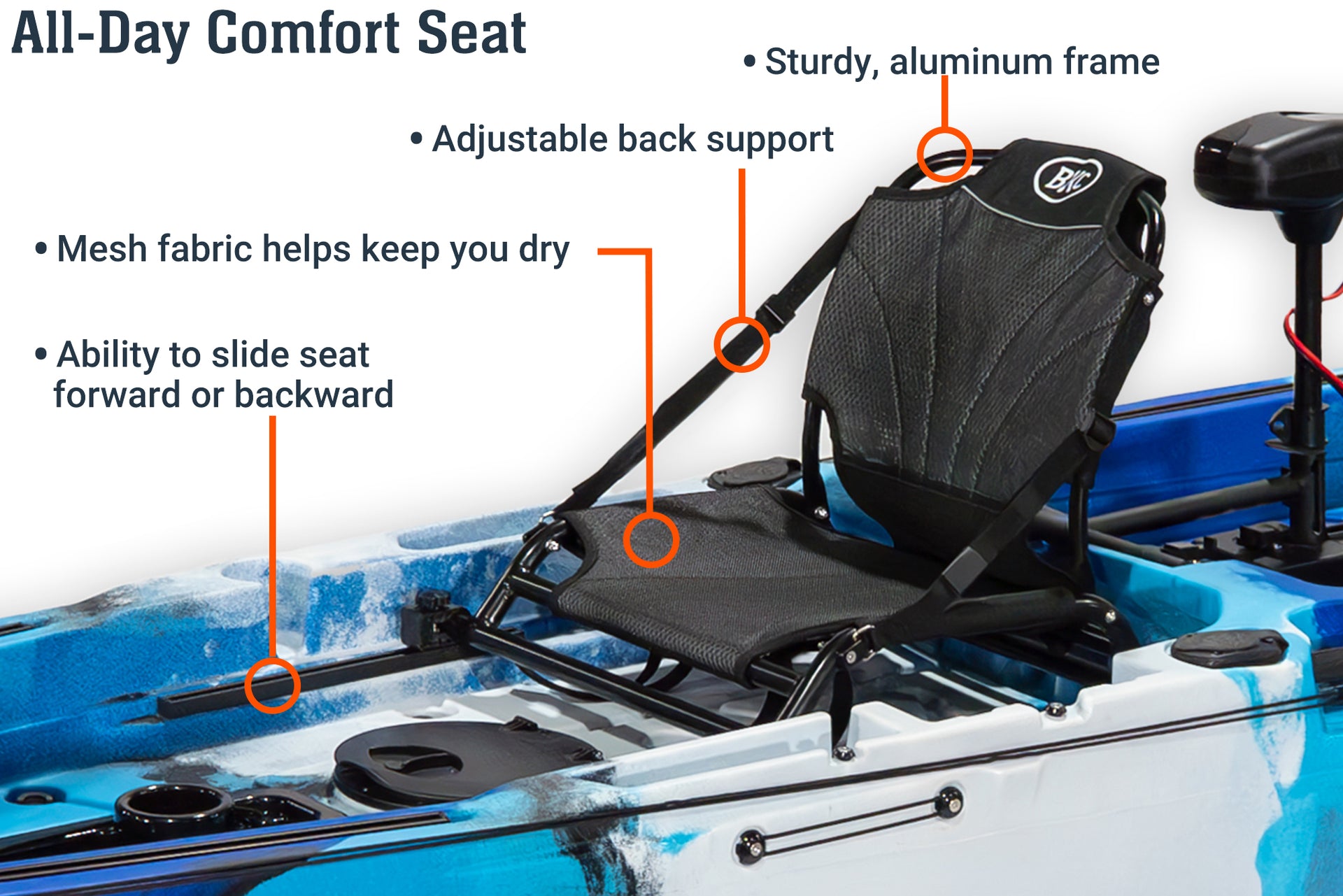 14.0 Pro Tandem Kayak with motor, comfort seat - Brooklyn Kayak Company