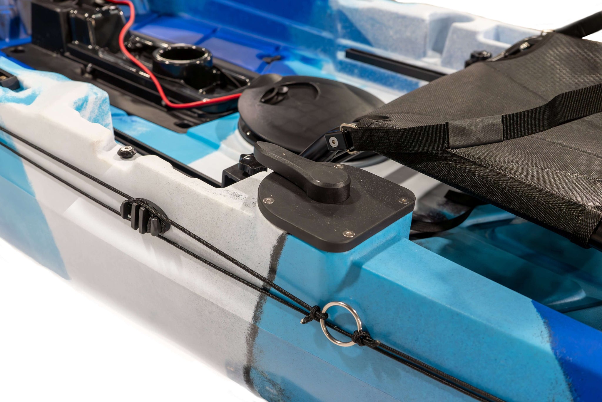 Tandem Rudder BKC PK14 Angler Tandem Kayak Motorized w/ Trolling Motor