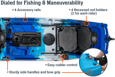 14.0 Pro Tandem Propeller Pedal Kayak, fishing - Brooklyn Kayak Company