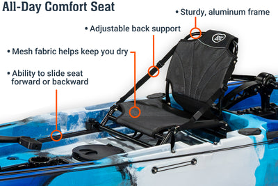 14.0 Pro Tandem Propeller Pedal Kayak, comfort seat- Brooklyn Kayak Company