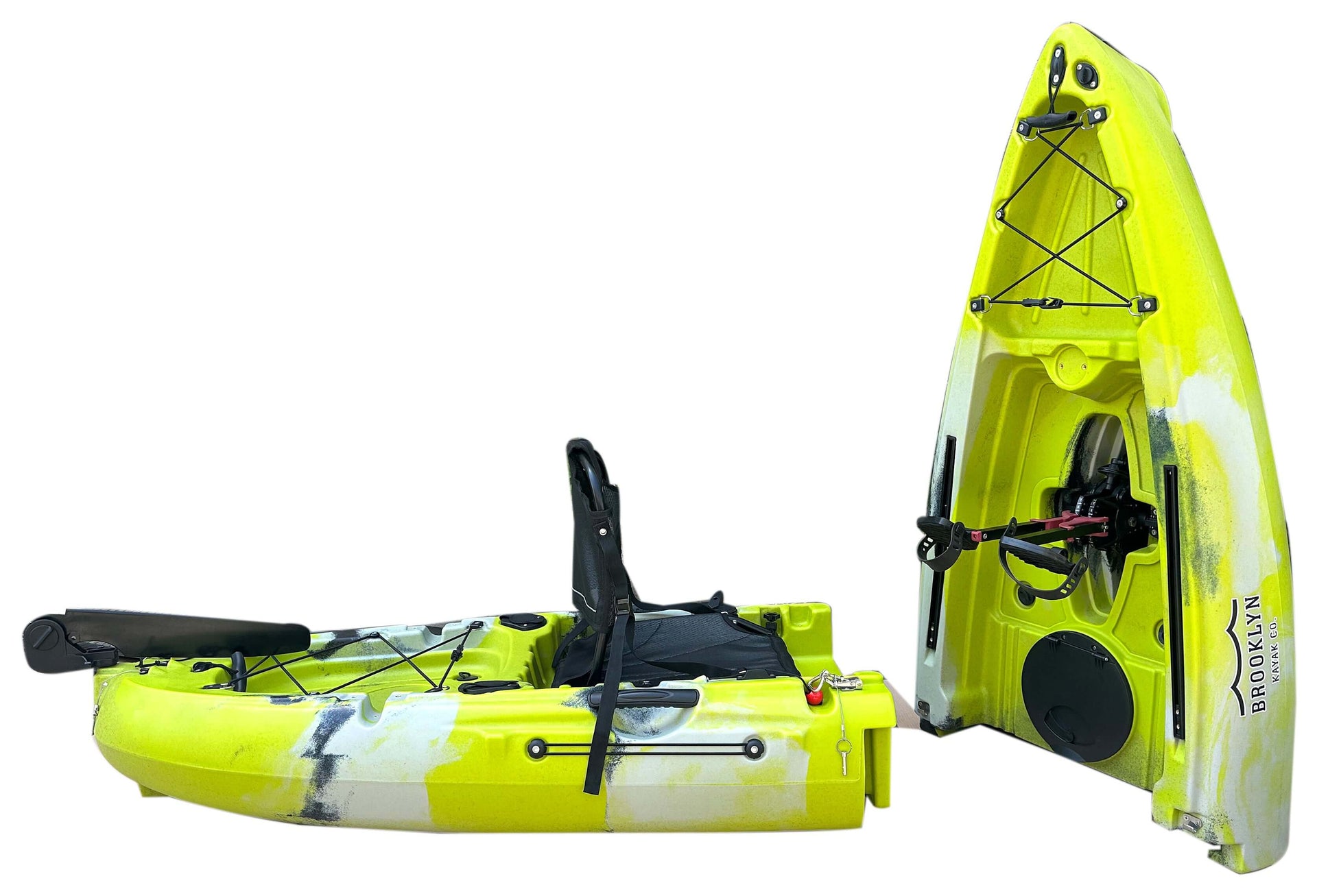 BKC MPK9 Modular Pedal Kayak, lime camo - Brooklyn Kayak Company