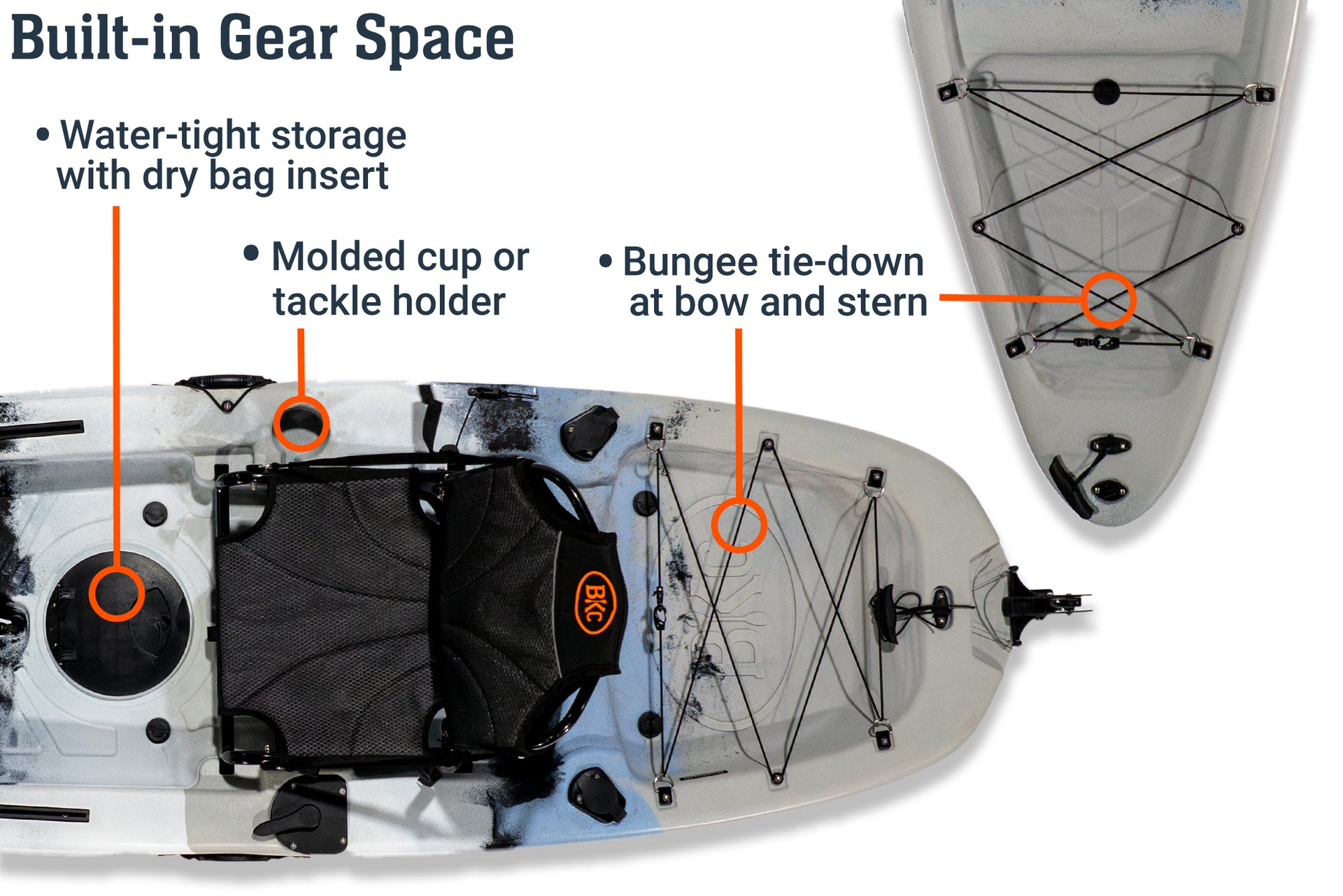10.0 single pedal kayak, storage space - Brooklyn Kayak Company