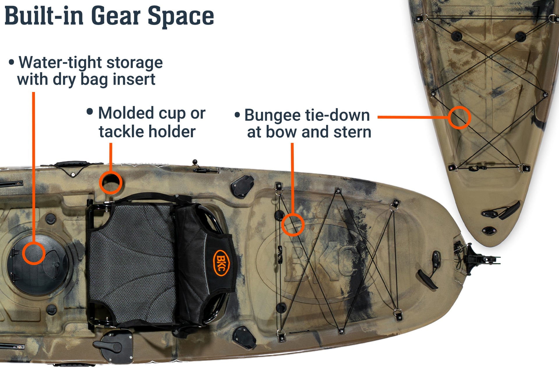 12.0 single pedal kayak, storage space - Brooklyn Kayak Company