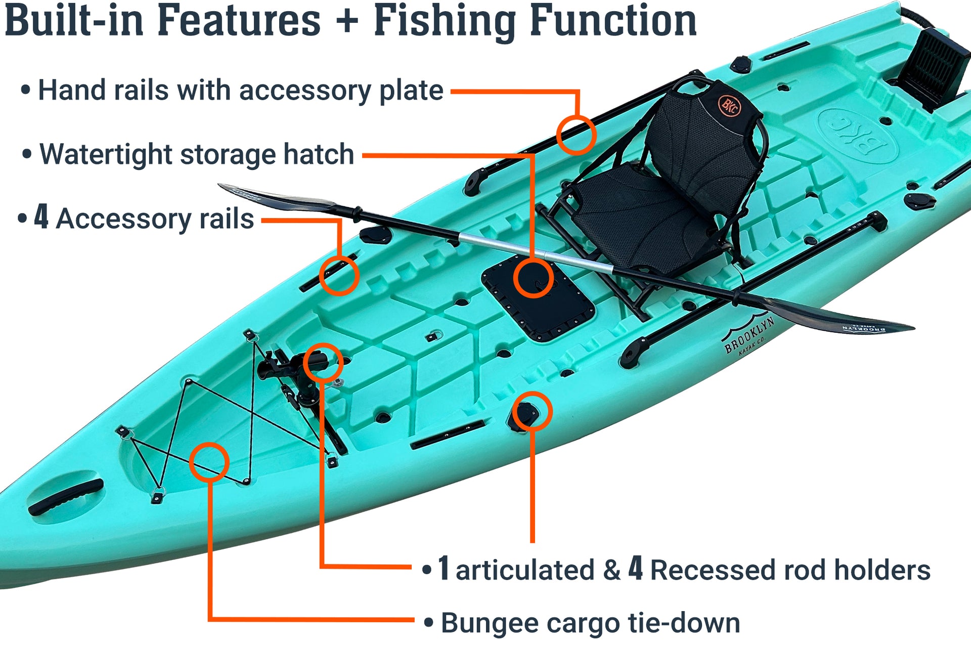 best fishing pole to bring in a sit in kayak Brooklyn 13.0 Single Skiff Hybrid Kayak