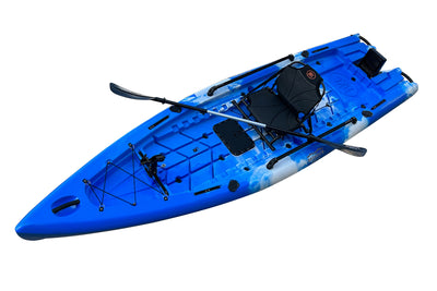 Brooklyn 13.0 Single Skiff Hybrid Kayak, blue camo- Brooklyn Kayak Company