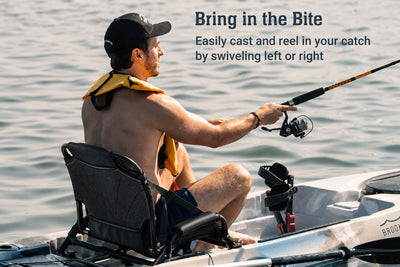 cast and reel in your catch by swiveling left or right