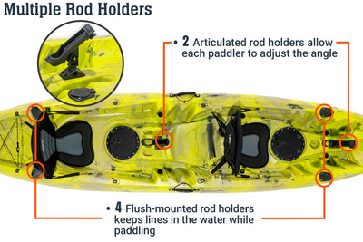 Brooklyn 12.5 tandem kayak, rod holders - Brooklyn Kayak Company