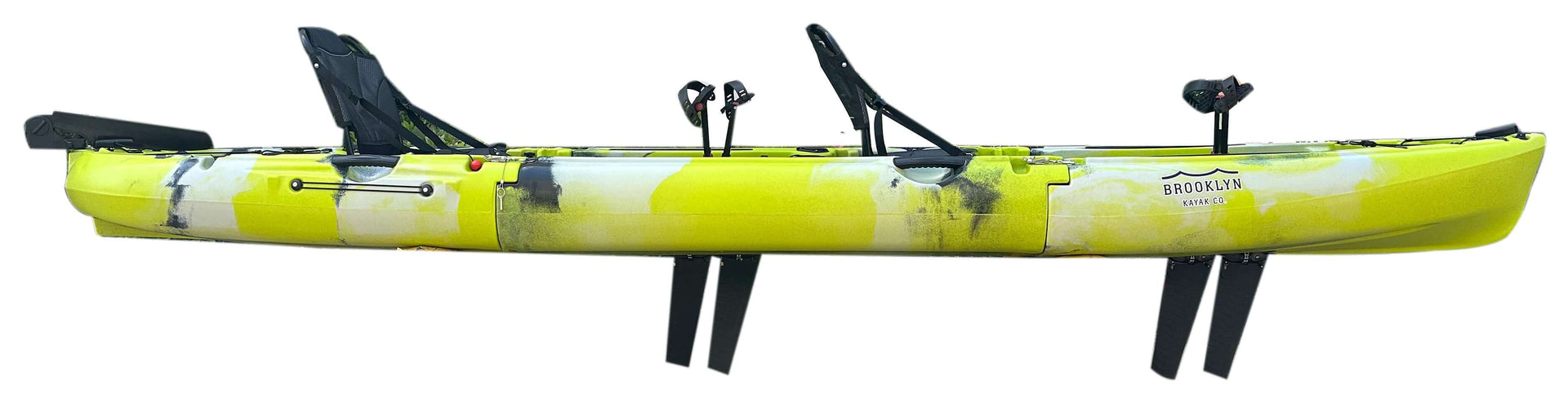 Brooklyn 13.0 3pc Tandem Modular Pedal Kayak (MPT13), lime camo - Brooklyn Kayak Company