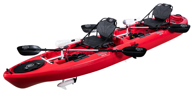 BKC PK14 Tandem Fishing Kayak with Trolling Motor - Brooklyn Kayak Company