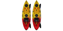 Load image into Gallery viewer, BKC FK184 Angler Sit-On-Top Single Fishing Kayaks TWO-PACK, red-yellow - Brooklyn Kayak Company
