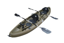 Load image into Gallery viewer, BKC TK219 12.5-foot Tandem 2 or 3 Person Sit On Top Fishing Kayak w/ Padded Seats and Paddles - Brooklyn Kayak Company
