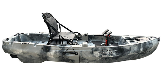 Brooklyn 8.0 Single Foldable Pedal Kayak, Grey Camo