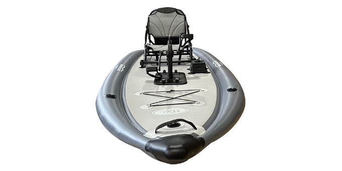 BKC SUP AIR 13-foot Inflatable Stand Up Paddle Board w/Pedal Drive, grey - Brooklyn Kayak Company
