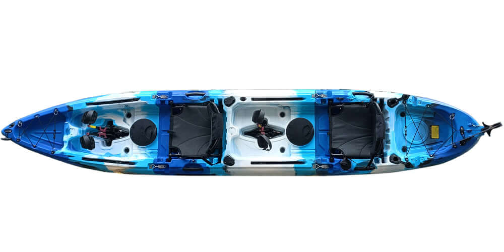 Brooklyn 13.0 3pc Tandem Modular Pedal Kayak (MPT13), blue camo - Brooklyn Kayak Company