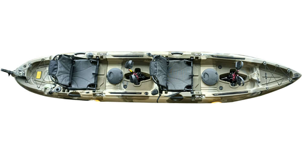 Brooklyn 13.0 3pc Tandem Modular Pedal Kayak (MPT13), green camo - Brooklyn Kayak Company