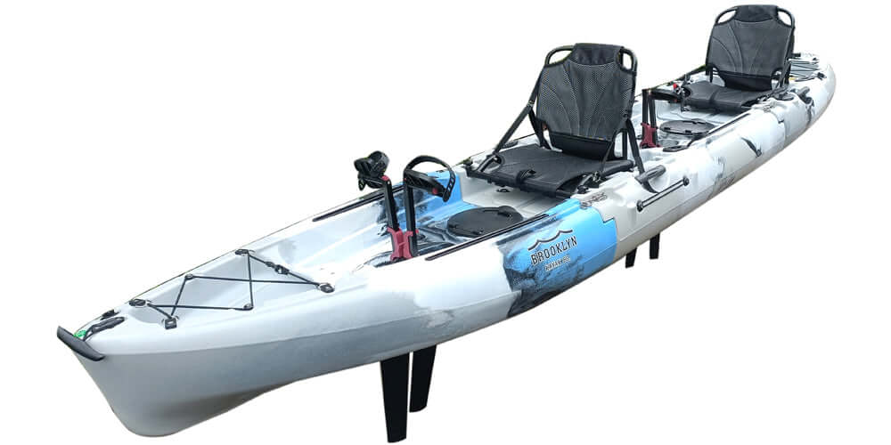 Brooklyn 13.0 3pc Tandem Modular Pedal Kayak (MPT13), grey camo - Brooklyn Kayak Company