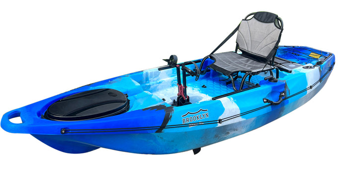 BKC PK10 Pedal Fishing Kayak, blue camo - Brooklyn Kayak Company